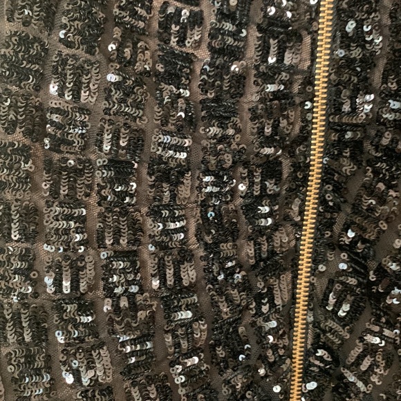 Self portrait black sequin cocktail zip dress, worn once , excellent condition. - Picture 3 of 4